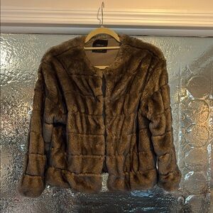 Zara Small Brown Faux Fur Jacket